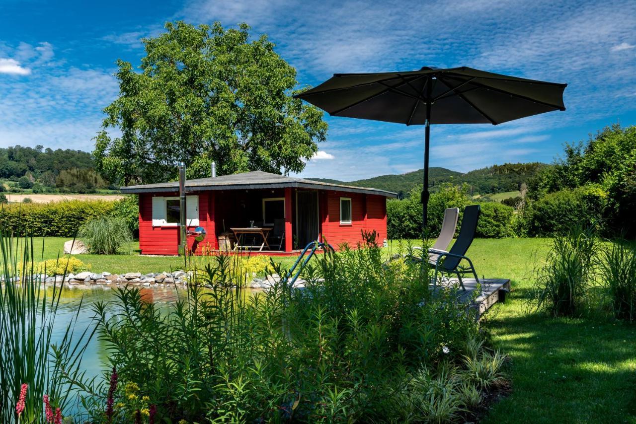 Romantic Wooden Lodge,Sauna,Schwimmteich,Alleinstehend,Absolut Ruhig Hessisch Oldendorf Exterior photo
